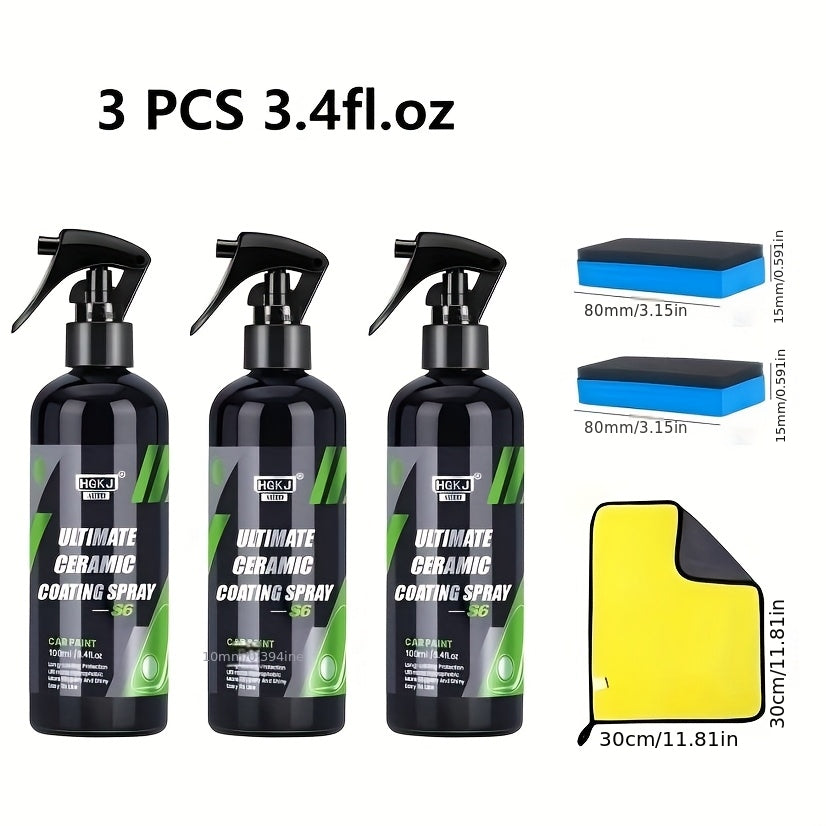 Ceramic Coating Spray for Cars – Paint Protection & High-Gloss Finish, Fast-Apply Car Detailing Coat