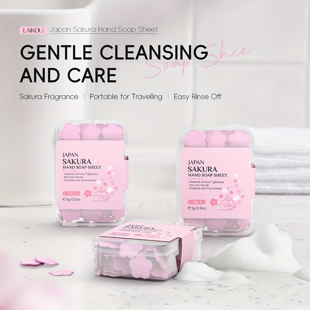 Travel Soap Paper Sheets 15 Boxes — Disposable Foaming Hand Wash with Milk, Vitamin C & Sakura Scents, TSA-Safe Portable Soap Sheets for Camping, Outdoor, Daily & On-the-Go Hygiene