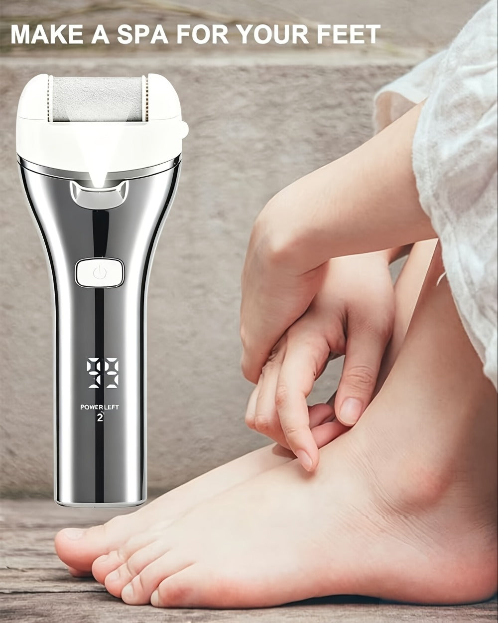 Electric Foot File 14-in-1 Rechargeable Pedicure Kit 3 Roller Heads Dead Skin Callus Remover Portable Foot Scrubber Professional Foot Care Tool for Women Men Black White Silver