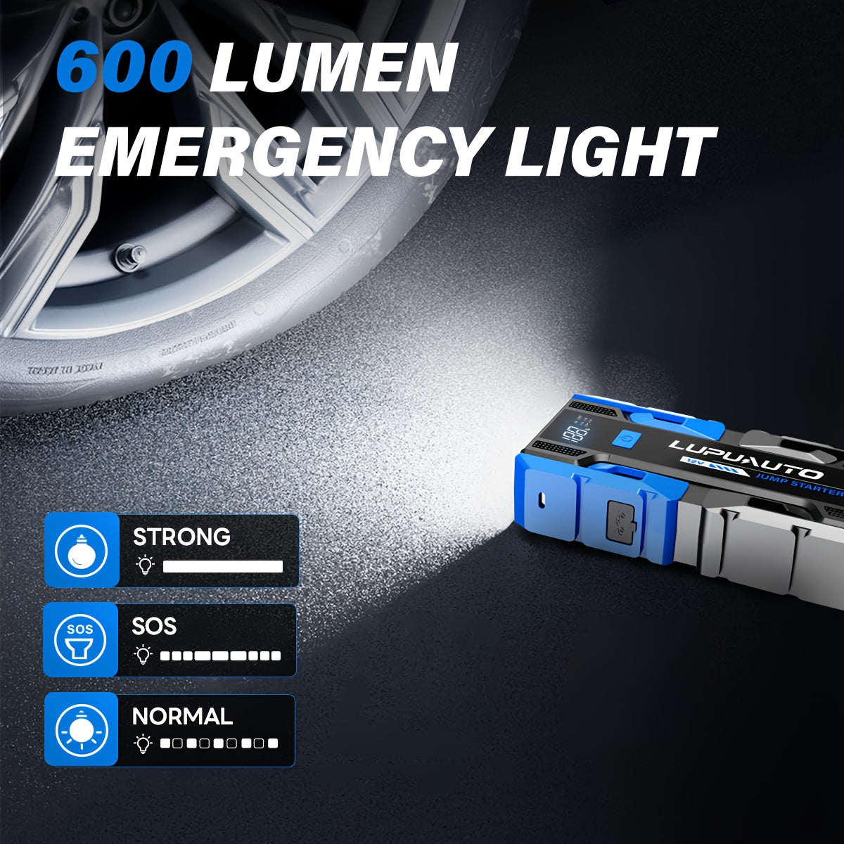 3000A Jump Starter, Portable Car Battery Jump Starter for Up to 2.38gal Gas & 1.85gal Diesel Engines, Car Battery Booster Pack with Built-in LED Light