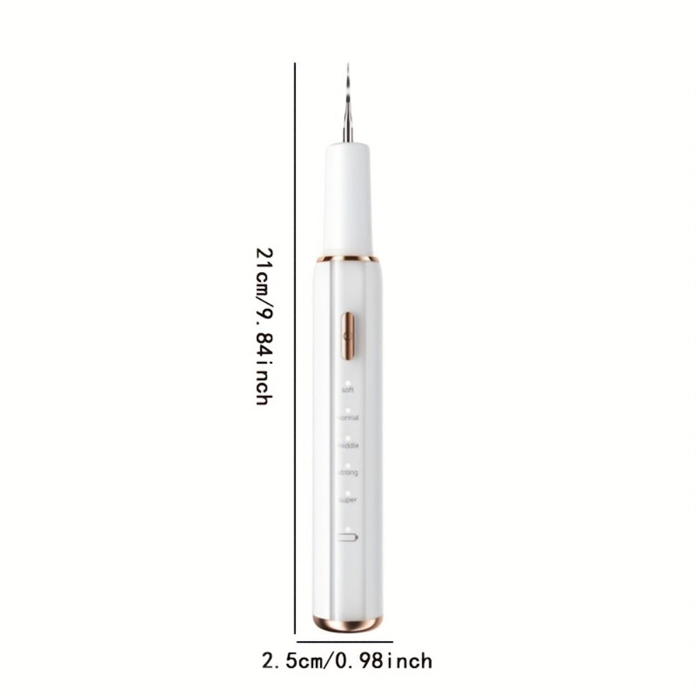 Interdental Plaque Remover with LED Light – Electric Teeth Cleaner, 5 Cleaning Modes, 2 Replacement Heads, Oral Irrigator-Like Function, No Water Required, Dental Care for Travel & Home Use