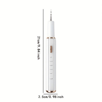 Interdental Plaque Remover with LED Light – Electric Teeth Cleaner, 5 Cleaning Modes, 2 Replacement Heads, Oral Irrigator-Like Function, No Water Required, Dental Care for Travel & Home Use