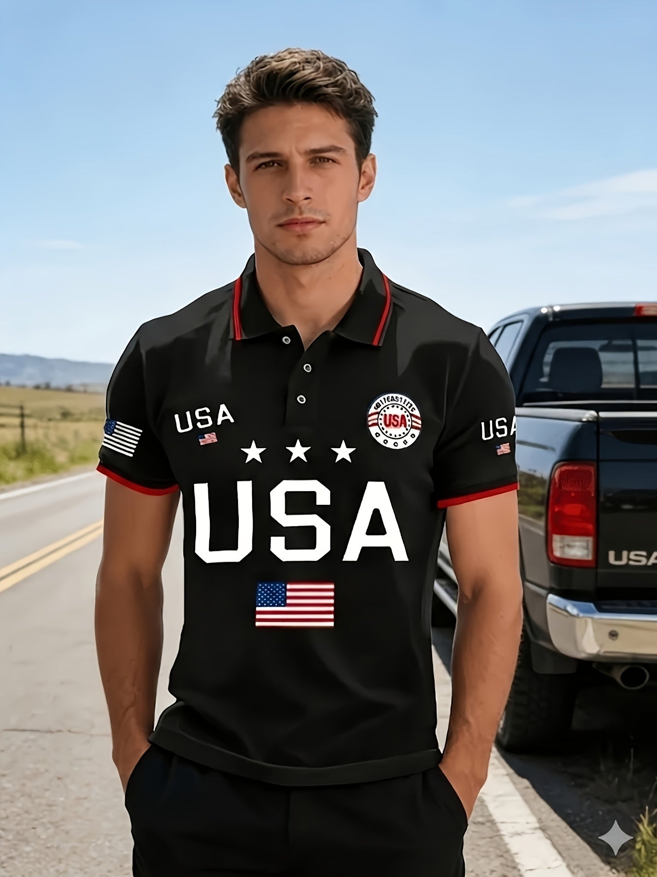 Men's Plus Size Polo Shirt – 250th Anniversary Print