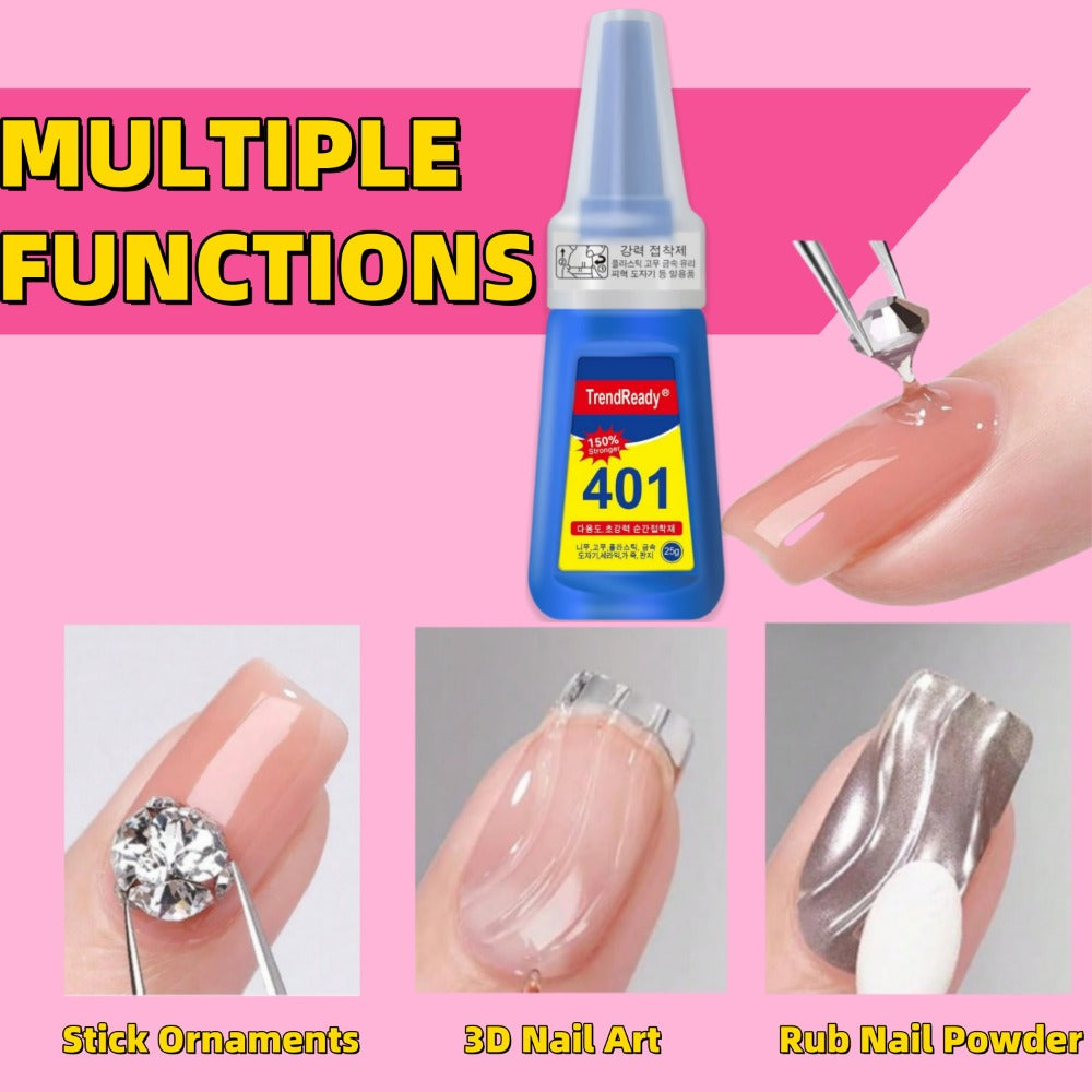 Professional Nail Glue 25g Extra Strong 30+ Days Hold for Press On Nails Acrylic Tips Fake Nail Extensions - Quick Dry Waterproof Smudge Proof Salon Quality Bond Multi-Pack Women DIY Manicure Kit