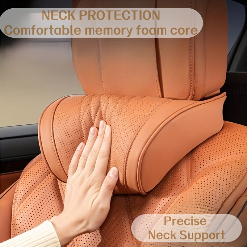 Luxurious Napa Headrest- Ultra Soft and Breathable Design, Neck Support and Form-Fitting Shape, Suitable for All Car Models, Can Be Used in Most Vehicles, Durable High-Quality Material, Suitable for Long-Distance Driving and Office Use