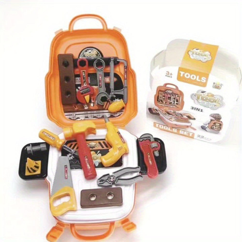 Kids Tool Backpack Set 22pcs for Boys – Pretend Play Home Repair Tool Kit with Carrying Backpack | Toddler Construction Toy with Hammer Wrench Screwdriver, Birthday & Christmas Gift for Boys Ages 3 4 5 6