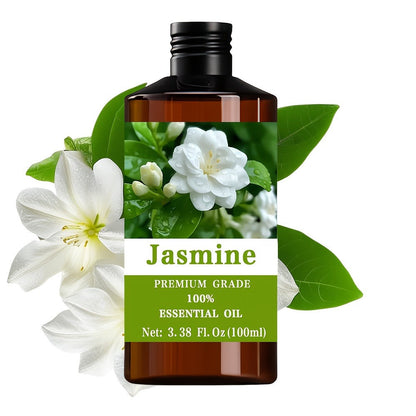 Jasmine Essential Oil 100ml Pure Therapeutic Grade - Aromatherapy Body Oil for Skin Moisturizing Hair Growth Nail & Cuticle Care Stress Relief All Skin Types 3.38 Fl Oz