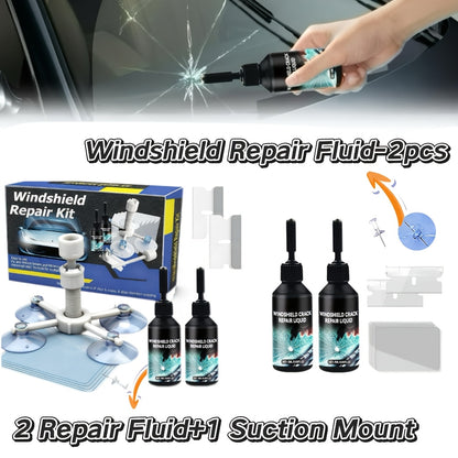Windshield Crack Repair: Fix Bullseye and Star Cracks in Just 15 Minutes! Save Over $200 Compared to Replacement. Portable, Uses Adhesive for a Clear View, and Can Repair Deep Cracks Without Professional Equipment, Delivering Quick Results