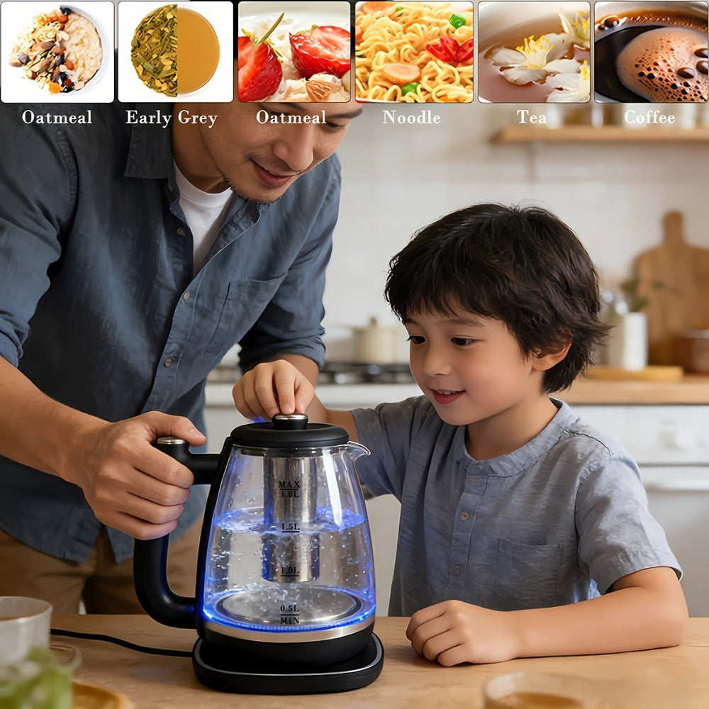 Electric Kettle 1.8L Stainless Steel – Fast Boil with Auto Shut-Off, Boil-Dry Protection, Removable Filter & 360° Swivel Base, BPA-Free Hot Water Kettle for Tea, Coffee & Baby Formula
