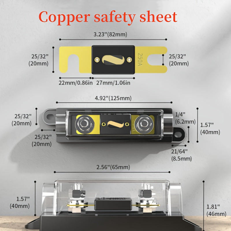 1/0 Gauge Copper-Clad Aluminum (CCA) Wire, (20ft Red + 20ft Black), (25ft Black + 25ft Red), with 20 Terminals, 20 Heat-shrink Tubes, And 1 Fuse Box; Battery Power/ground Cables, Car Audio Speakers, RV/trailer Amp Wiring Kits