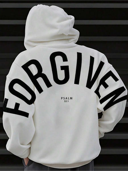 Men's Psalm 32:1 Hoodie - Forgiven Faith Graphic