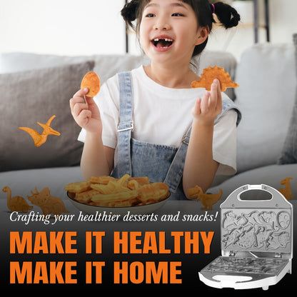Dinosaur Waffle Maker Electric – 8 Dino Shapes Non-Stick Pancake Maker for Kids | Also Available in Car & Monster Designs