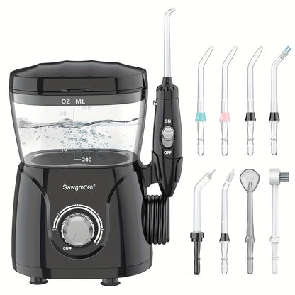 Water Flosser for Teeth & Braces 600ml Large Tank – 10 Adjustable Pressure Levels 8 Nozzles IPX4 Waterproof Professional Oral Irrigator Desktop Electric Dental Flosser for Adults Family