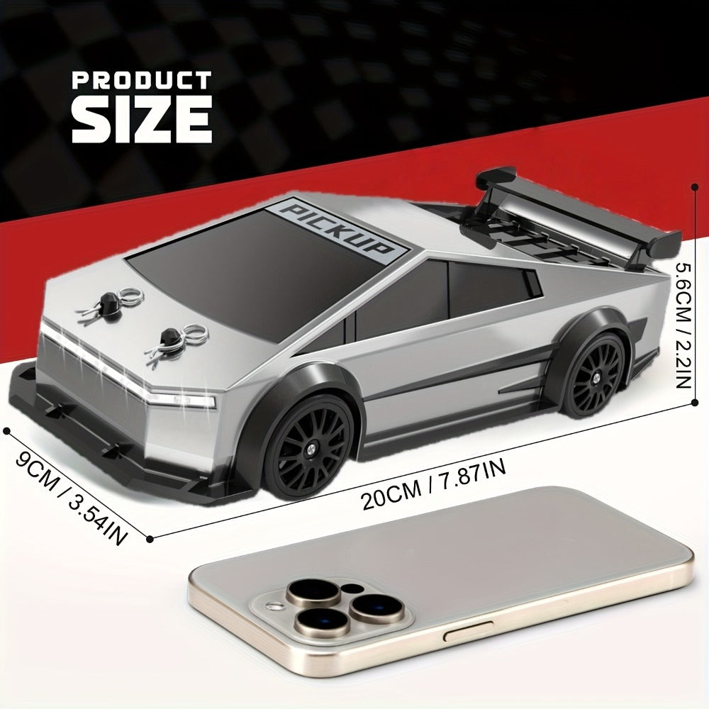 1:24 Scale RC Car 4WD High-Speed Drift Car with LED Lights 2.4GHz All-Terrain Remote Control Car for Boys – Christmas Birthday Halloween Gift (Silvery Grey / Black)