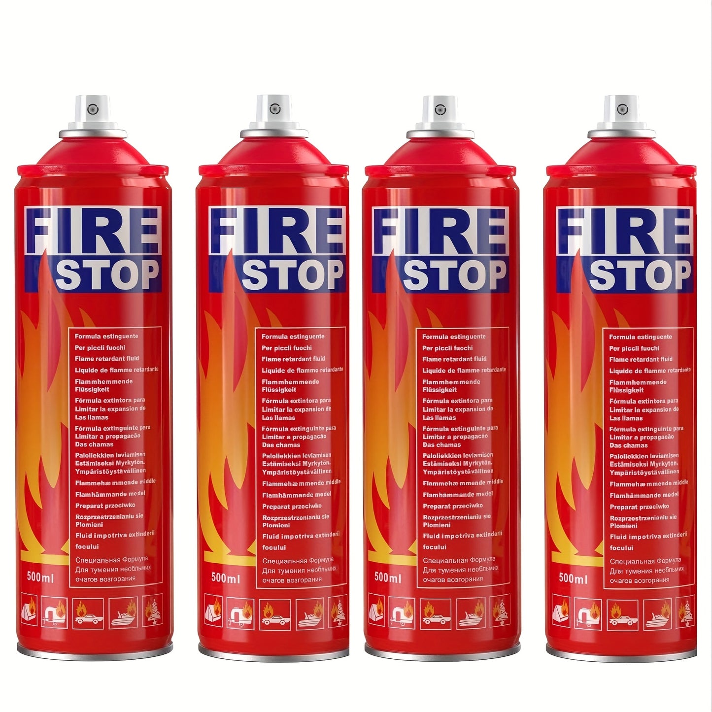 [Portable 4-in-1] 2pcs/4pcs Fire Extinguisher For Home, Car, Kitchen, Boat - Portable Formula Fire Stop Small - 4-in-1 With Mounting Bracket