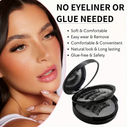 8-Pair Glue-Free Dual Magnetic False Eyelashes 3D Reusable Set — No Eyeliner Needed, Waterproof, Includes Applicator Clip, Natural Look for Daily Wear & Special Occasions