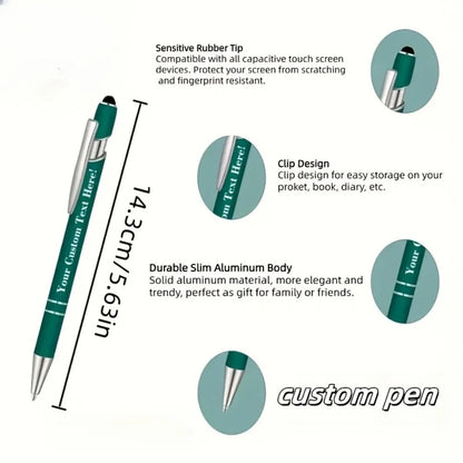 Custom Ballpoint Pens with Pencil Pouch Bulk Set – Personalized Ballpoint Pen Pack for Corporate Gifts, School Supplies, Office Promotions | 20/30/80 PCS Customized Pen & Bag Bundle
