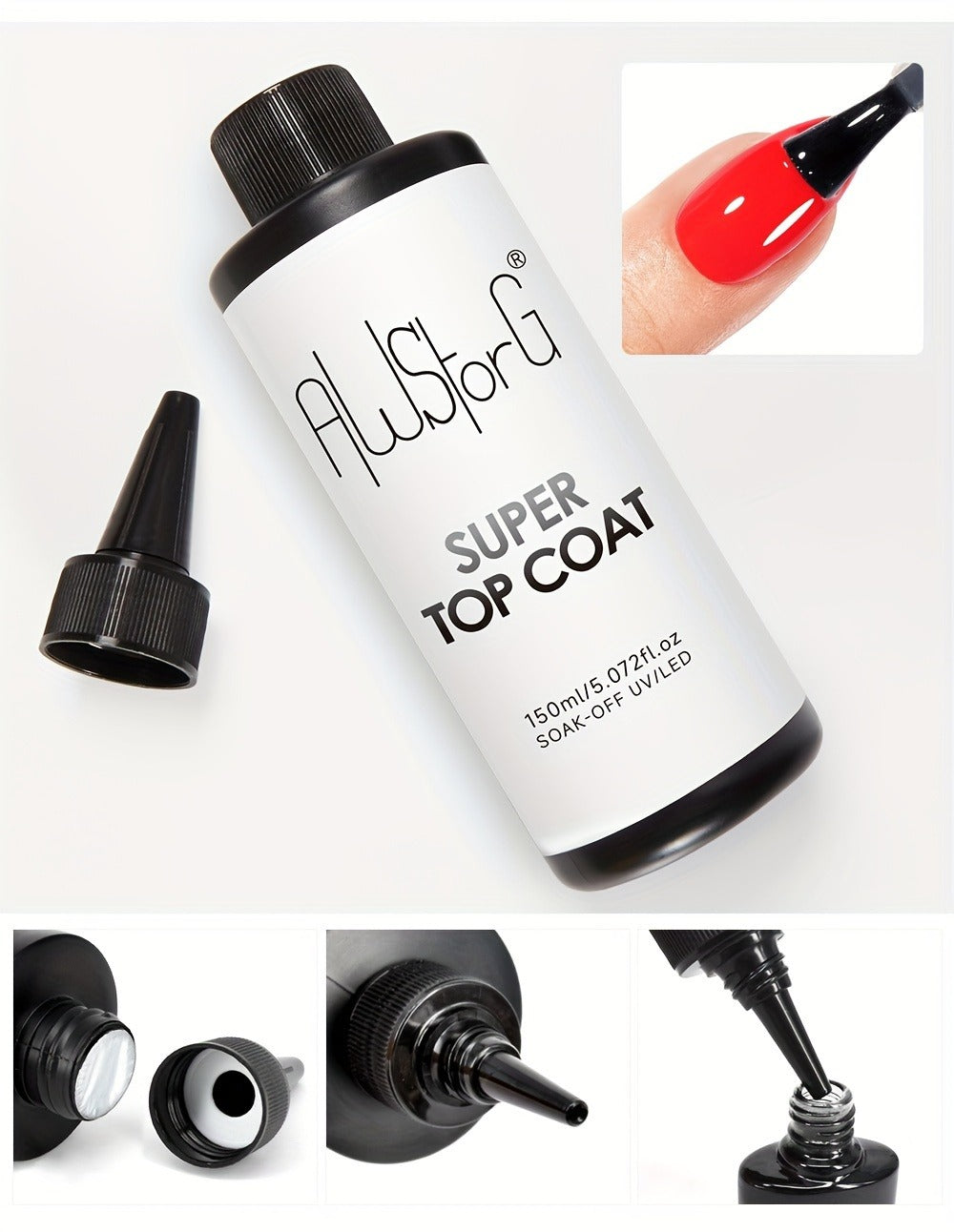 Gel Nail Top Coat 15ml Super Glossy & Matte Soak-Off LED Gel Polish Base Coat — Long-Lasting Salon Manicure Functional Gel Varnish for Home & Nail Salon Use