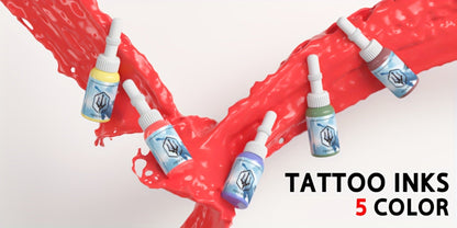 Wireless Tattoo Pen Kit Cordless Tattoo Gun with Power Supply 10 Cartridge Needles 6 Color Inks LCD Screen – Complete Rotary Tattoo Machine Set for Beginners & Professional Artists Home Studio