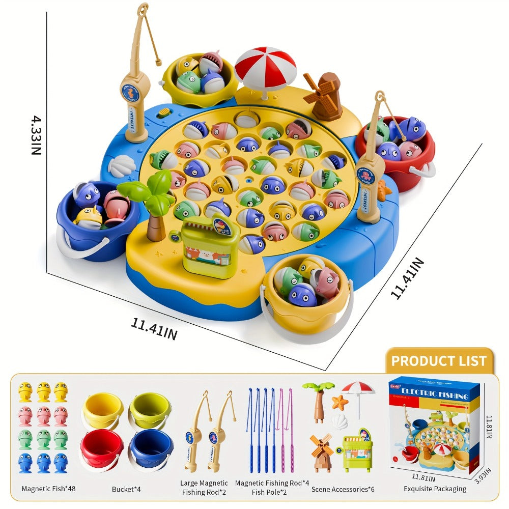 Magnetic Fishing Game for Kids 66 Pieces – Ocean Fishing Toy Set with Rods for Toddlers Ages 3 4 5 6, 1-8 Players, Birthday Gift for Boys & Girls