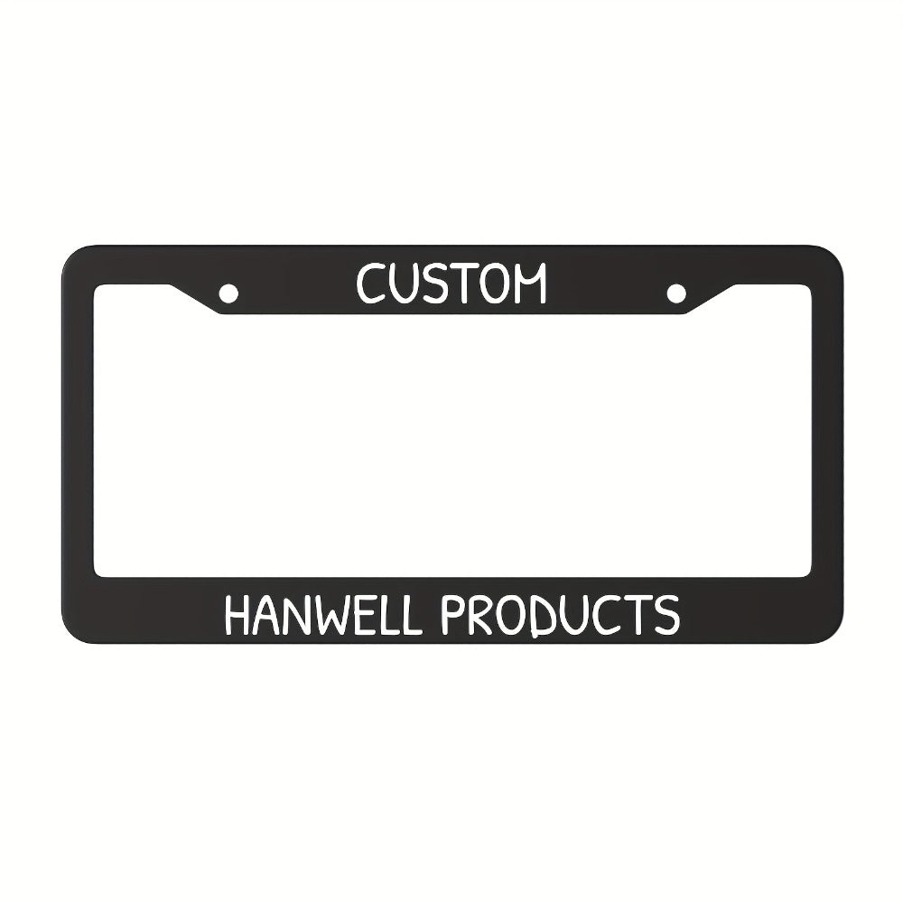 Custom License Plate Frame – 6 Font Styles, Heavy-Duty Weather-Resistant Car Tag Holder, Personalized Front & Rear License Plate Border Cover