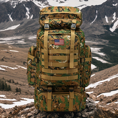 Military Hiking Backpack 80L – Tactical 3-Day Assault Pack Oxford Fabric DIY System for Camping Hunting Travel Unisex
