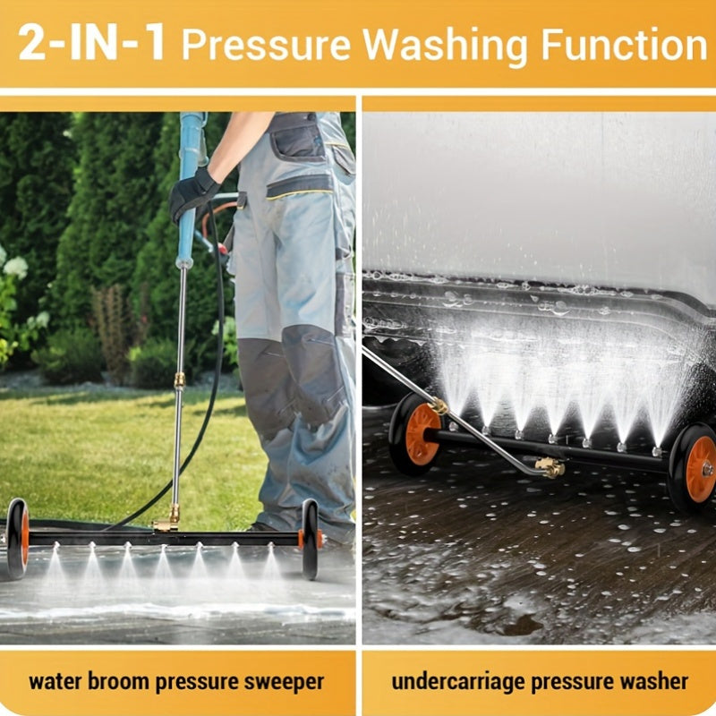 High Pressure Washer, 4000 PSI, Undercarriage Cleaner With 3 Stainless Steel Extension Bars, 1/4 Inch Quick Connect, For Car Body & Chassis Cleaning, Suitable For Car Undercarriage Roads Pools, Ideal Gift For Car Enthusiasts & Homeowners, Without Battery