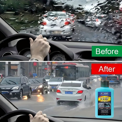 Clear Glass Restorer - Car Glass Oil Film Cleaner and Remover Paste - Eliminates Coatings for Auto and Home
