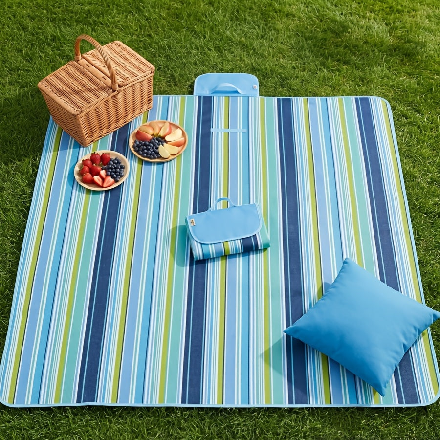 Waterproof Picnic Blanket Oversized Sand-Proof Beach Mat – Portable Outdoor Camping Blanket for Hiking, Park & Travel, 31.5x57 Inch