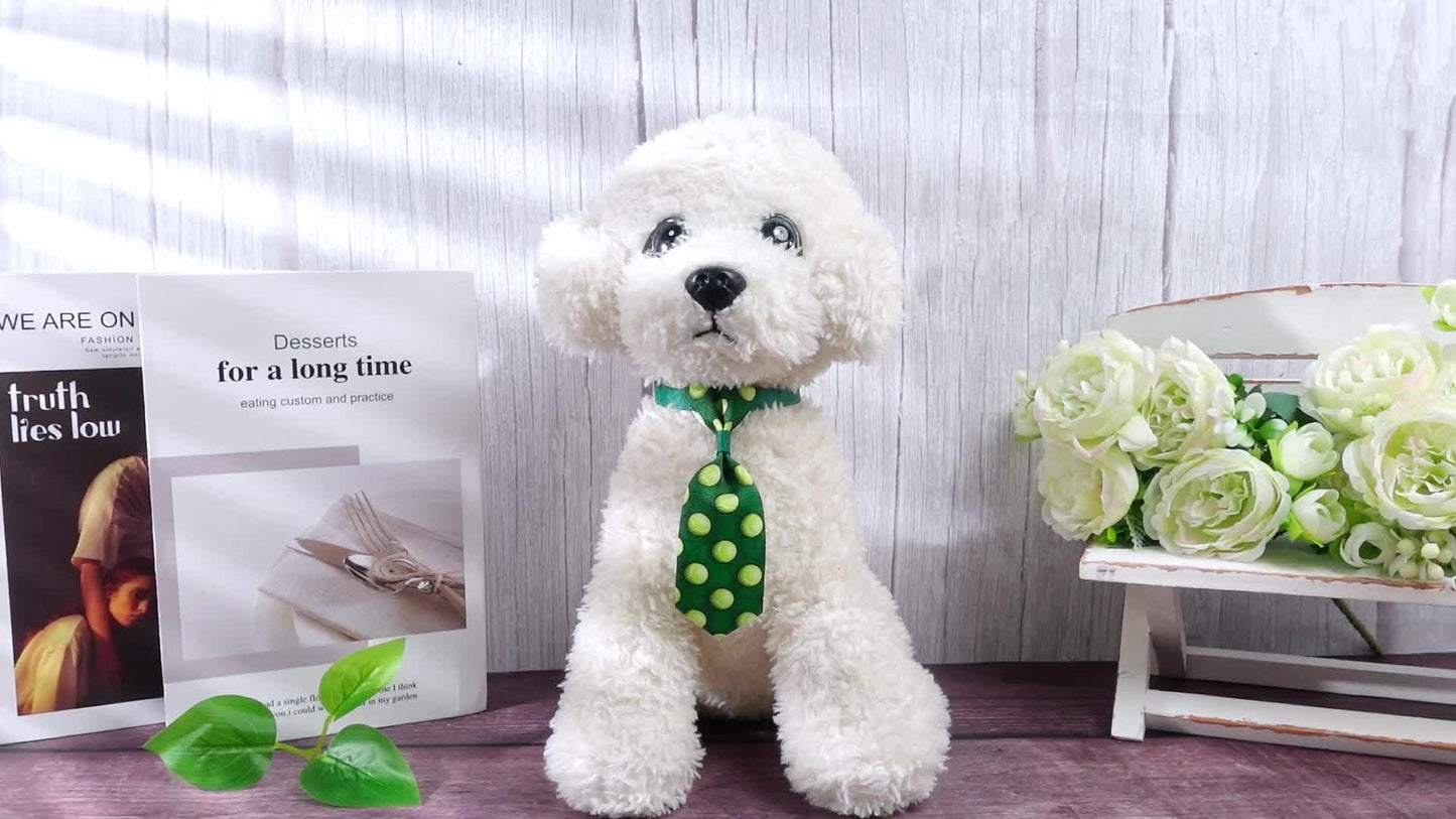 Dog Bow Tie Set 100pcs Adjustable Pet Collar Accessories Include 40 Dog Bowties 30 Neckties 30 Collar Flowers for Small Medium Dogs Cats, Planet Pattern Pet Grooming Accessories Bulk Pack