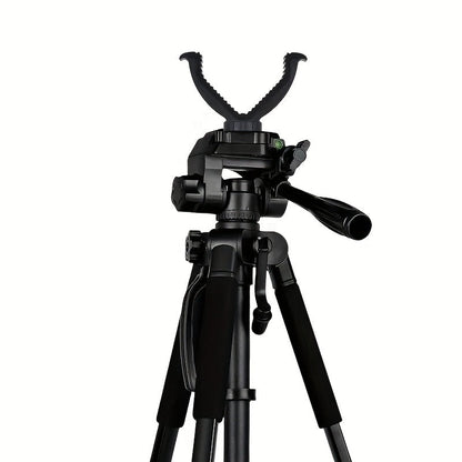 Adjustable V-Shape Shooting Tripod Stand 21-59 Inch, Heavy Duty Rifle Gun Rest Tripod for Outdoor Hunting Shooting Practice Photography, Portable Folding Bipod Tripod with V Yoke for Range and Field Use