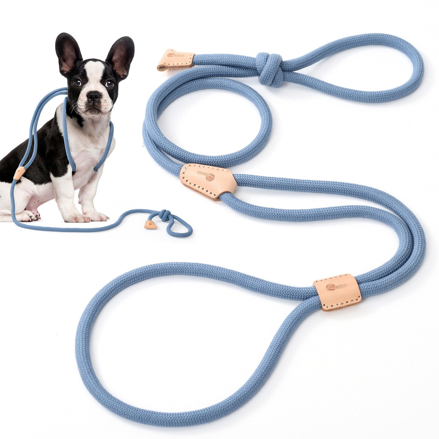 Dog Slip Leash and Harness 2-in-1 Rope Lead - No Pull All-in-One Training Leash for Puppies & Small Dogs, Adjustable Slip Lead with Soft Rope, Secure Control for Walking & Training