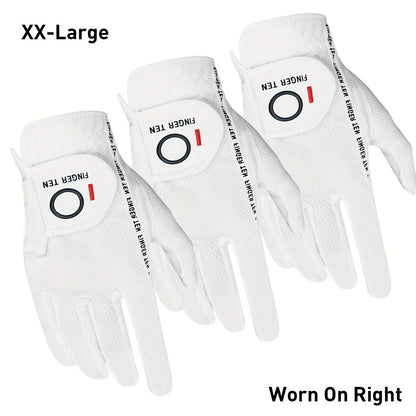 Wet Weather Golf Gloves Rain Grip 3-Pack for Men | Breathable Water-Resistant Golf Gloves for Left & Right Hand – Durable Comfortable Fit in Hot & Wet Conditions (Black, Gray, White | S–3XL)