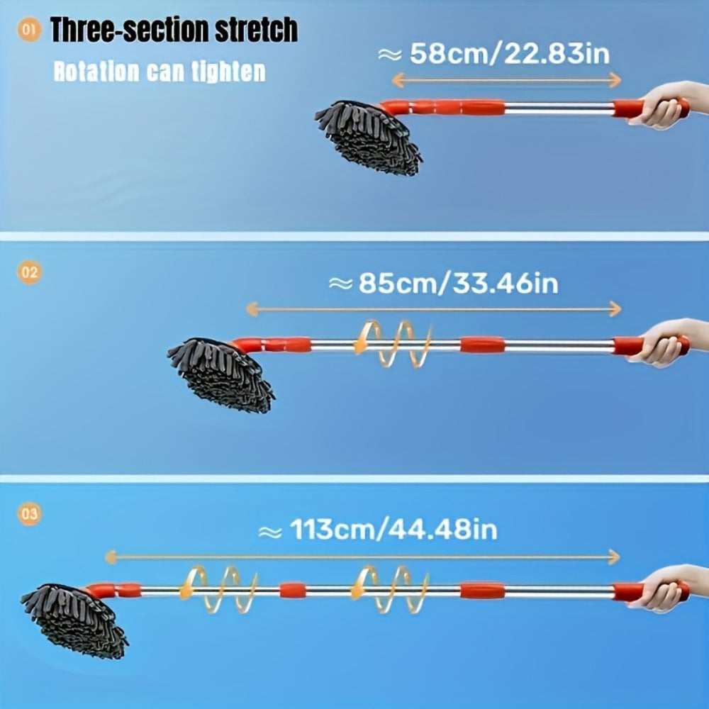 Car Wash Mop with Adjustable Handle – Microfiber Cleaning Brush for Cars & Trucks, Scratch-Free Detailing Tool