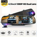 1080P Full HD Dual Lens Car Camera, Front & Rear Interior Cam With Night Vision, 24H Parking Mode, WDR, G-Sensor, Motion Detection, Magnetic Mount, Push Button Control, Smartphone Compatible, Support No Card/32g Card/64g Card Optional