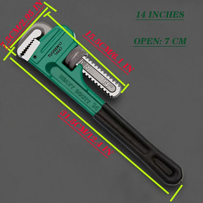Pipe Wrench Professional Heavy Duty - 8", 12" & 18" CR-V Alloy Steel Plumbing Wrench, Non-Slip Ergonomic Handle, 1500 lbs Torque, Fits 1/2"-4" Pipes, for Plumbing, Automotive & Industrial Use