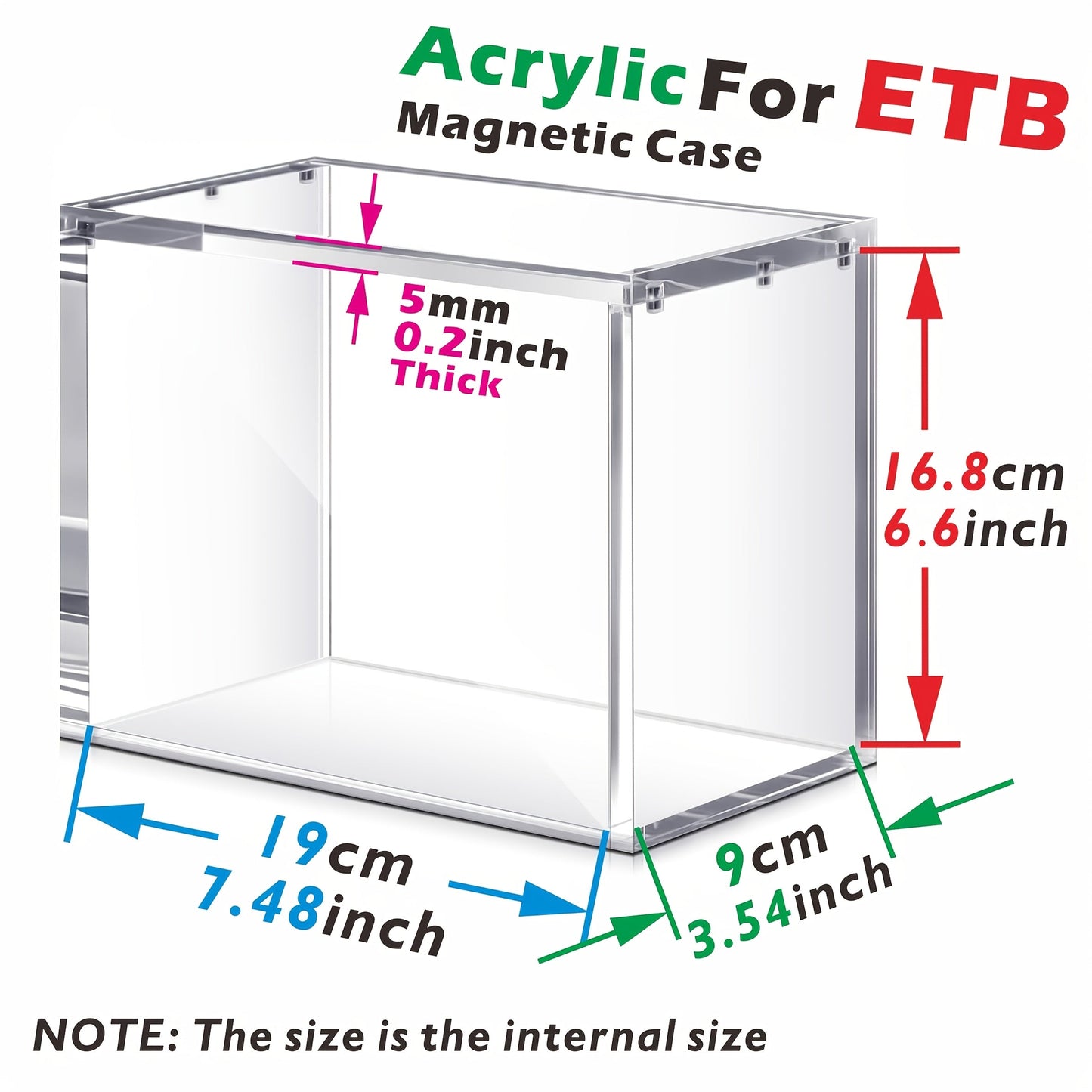 Stackable Acrylic Display Case for ETB & Booster Box – 5mm Thick Clear Magnetic Closure Protective Case for Pokemon Elite Trainer Box, Trading Cards, Collectibles & Sports Memorabilia