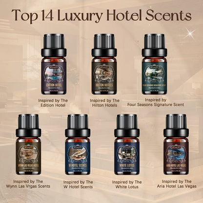 Essential Oil Diffuser Gift Set 14 Pcs – Luxury Fragrance Oils for Diffuser, Candle Making & Aromatherapy | Hotel Collection Scents