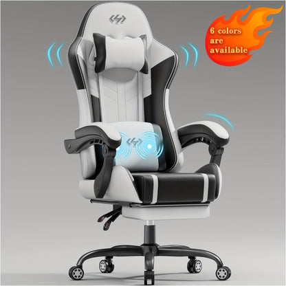 360° Rotating Faux Leather Gaming Chair with Footrest and Lumbar Support detail image - detail view 7