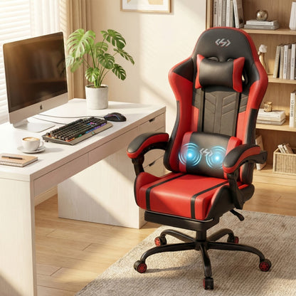 360° Rotating Faux Leather Gaming Chair with Footrest and Lumbar Support detail image - detail view 8