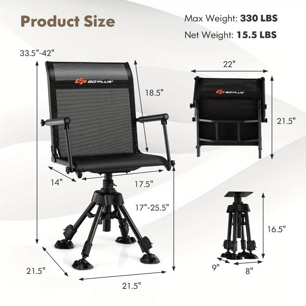 360° Rotating Foldable Outdoor And Hunting Chairs with 360° Swivel for Patio detail image - detail view 7