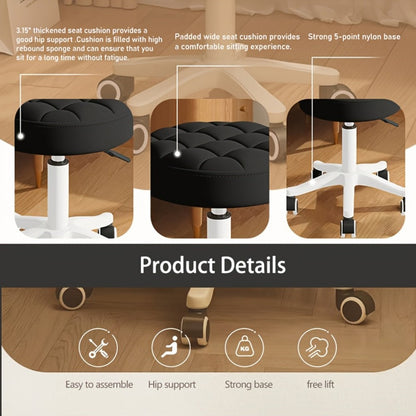 360° Rotating Stool Chair with Adjustable Height and 360° Swivel for Home Office detail image - detail view 3
