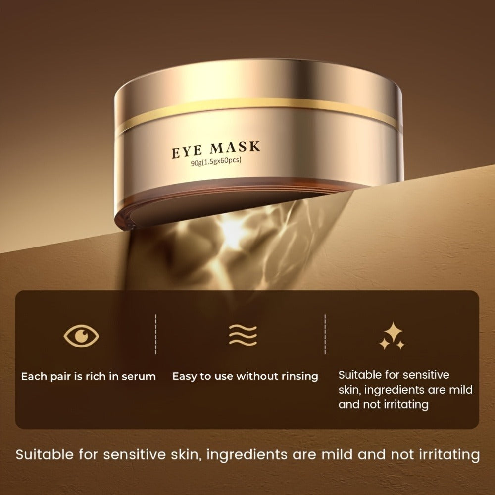 Under Eye Masks Caffeine & Collagen 60 or 120 Pcs - Hydrating Eye Patches with Niacinamide Hyaluronic Acid for Dark Circles Puffiness Fine Lines All Skin Types Unisex
