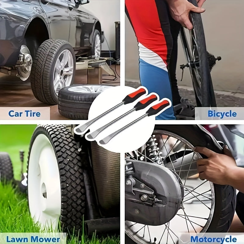 29/24/12pcs Tire Changing And Valve Service Tool Kit with Tire Lever Tools, Valve Caps, Valve Cores, 4-Way Valve Tool, And Storage Pouch for Garage Tire Maintenance And Vehicle Care