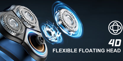 Electric Rotary Shaver for Men – USB Rechargeable Waterproof Cordless with Pop-Up Trimmer, 1-Hour Fast Charge, Stainless Steel Blades, Wet Dry Close Shave, Grooming Gift for Dad Husband Boyfriend