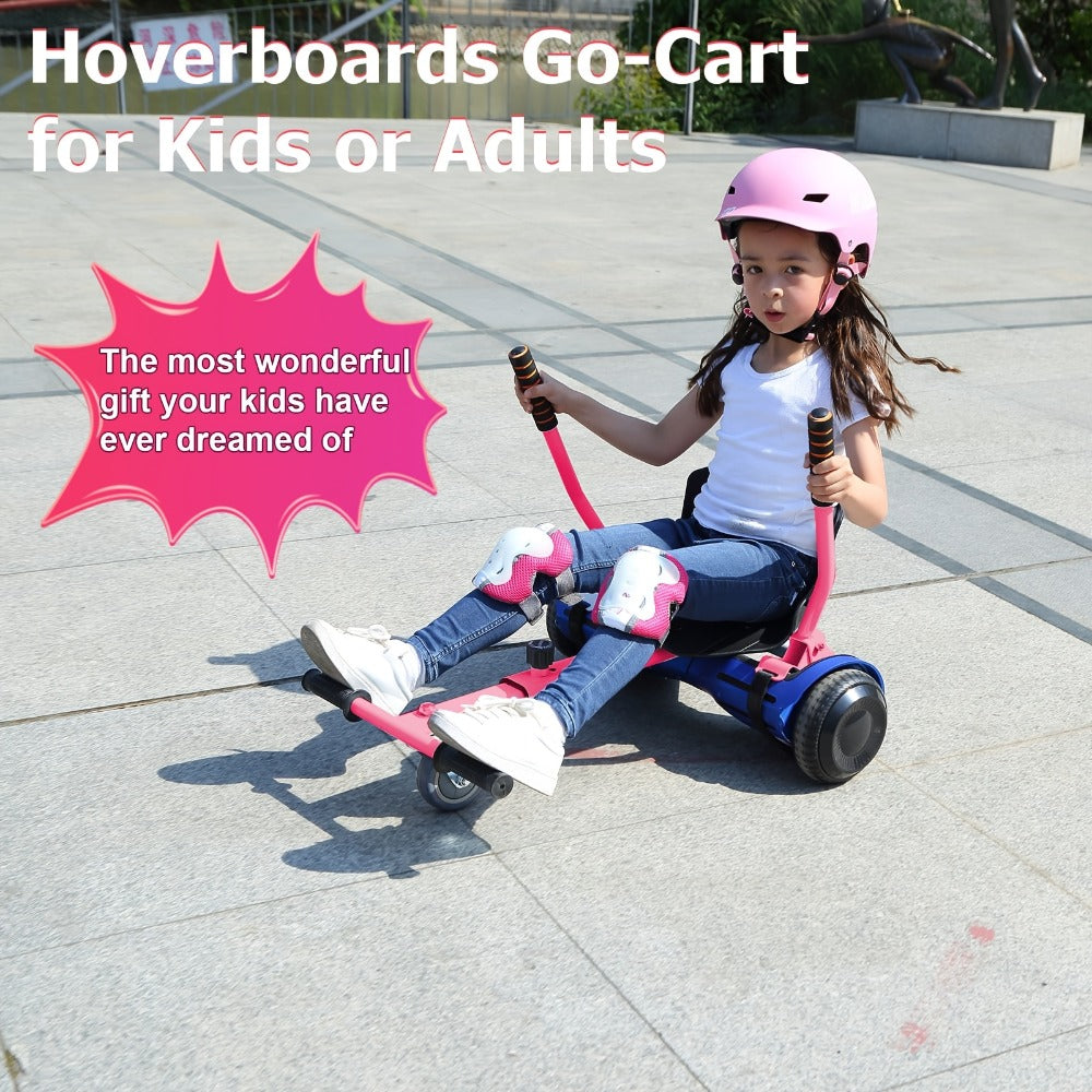 Hoverboard Go Kart Seat Attachment Buggy Conversion Kit 6.5-10 Inch Self-Balancing Scooter 360 Front Wheel Off-Road Tires Shock Absorber Kids Gift No Hoverboard White Black Blue Pink Purple