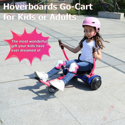 Hoverboard Go Kart Seat Attachment Buggy Conversion Kit 6.5-10 Inch Self-Balancing Scooter 360 Front Wheel Off-Road Tires Shock Absorber Kids Gift No Hoverboard White Black Blue Pink Purple