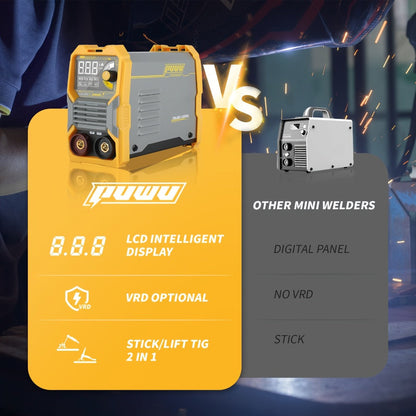 135A 110V MMA Arc Welder Stick Lift TIG 2-in-1 DC Inverter Welder LCD Digital Display Hot Start Thermal Protection Portable Welding Machine