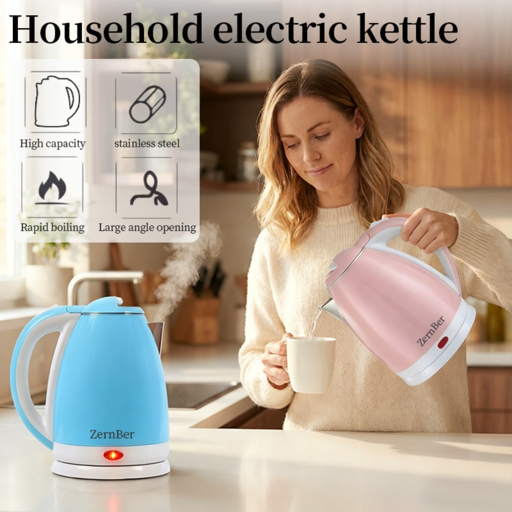 Electric Kettle 60oz 1000W with LED Indicator – Fast Boiling Hot Water Kettle with Heating Base, Auto Shut-Off & Boil-Dry Protection, Perfect for Coffee & Tea, Ideal Holiday Gift – Blue