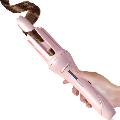 Automatic Curling Iron for Women with Ionic Technology — 4 Temperature Settings, 3 Timer Options, Dual-Direction Rotation, Anti-Scald & 360° Rotating Cord, Salon Waves at Home